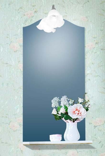 Зеркало Бриклаер Лючия 45 белый глянец/золото Зеркало Бриклаер Лючия 45 белый глянец/золото