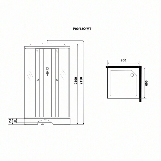 Душевая кабина Niagara Promo P90/13Q/MT