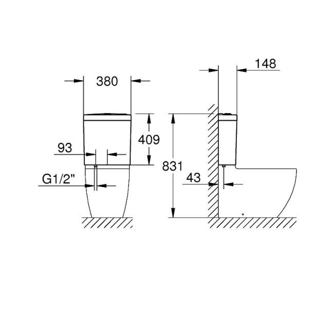 Бачок Grohe Bau Ceramic (39912000) Бачок Grohe Bau Ceramic (39912000)