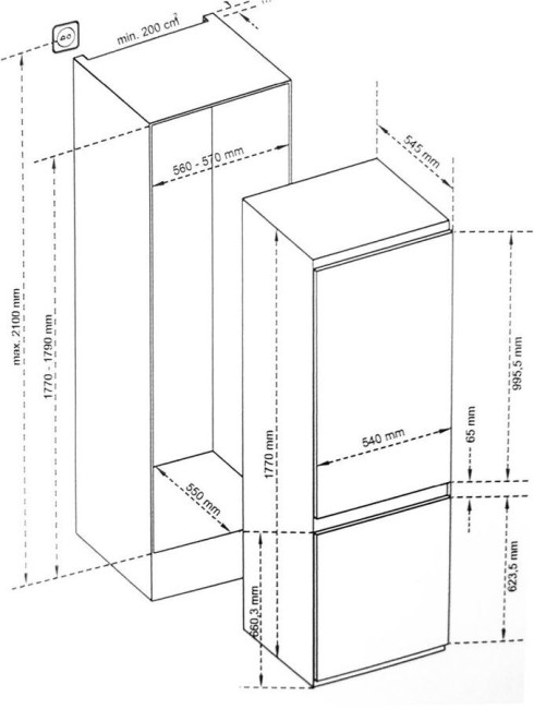 Холодильник Scandilux CFFBI256E