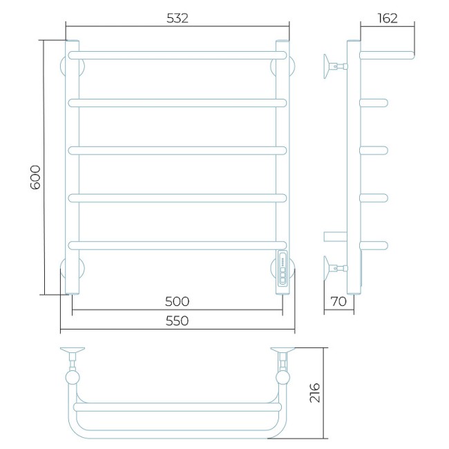 Полотенцесушитель электрический Larusso Стандарт П5 (4670078536419) Полотенцесушитель электрический Larusso Стандарт П5 (4670078536419)