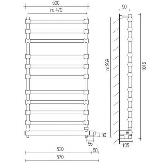 Полотенцесушитель электрический Margaroli (5644711SAB) Полотенцесушитель электрический Margaroli (5644711SAB)