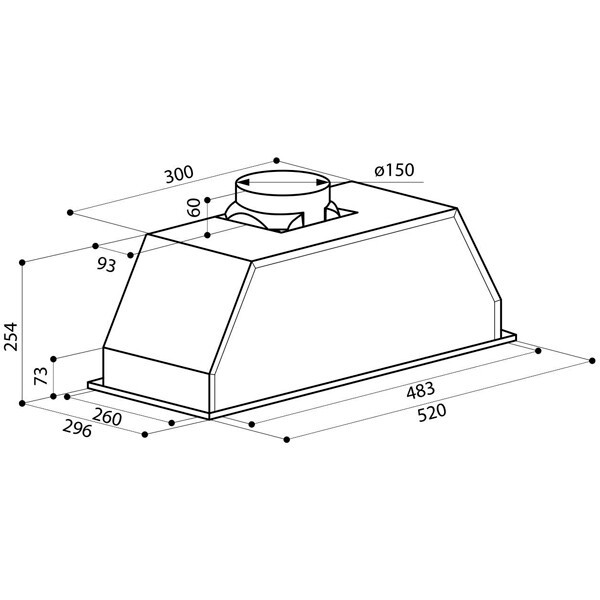 Встраиваемая вытяжка Lex GS Bloc 600 inox Встраиваемая вытяжка Lex GS Bloc 600 inox