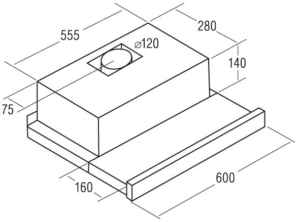 Встраиваемая вытяжка Cata TF-2003 600 GBK/А Встраиваемая вытяжка Cata TF-2003 600 GBK/А