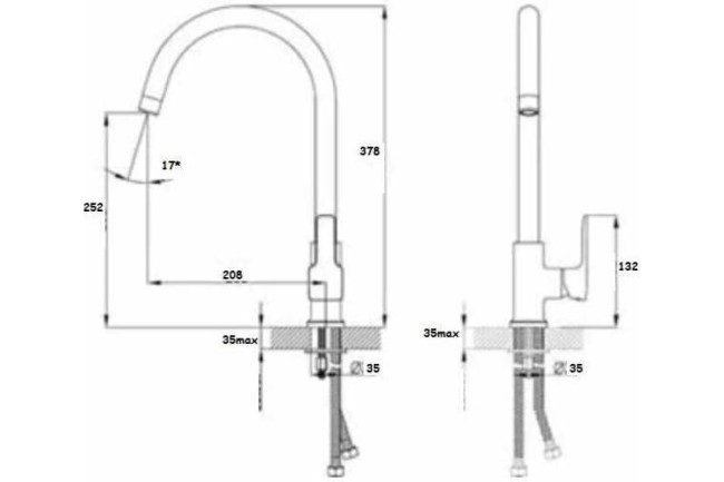 Смеситель для кухни D-Lin D155368 Смеситель для кухни D-Lin D155368