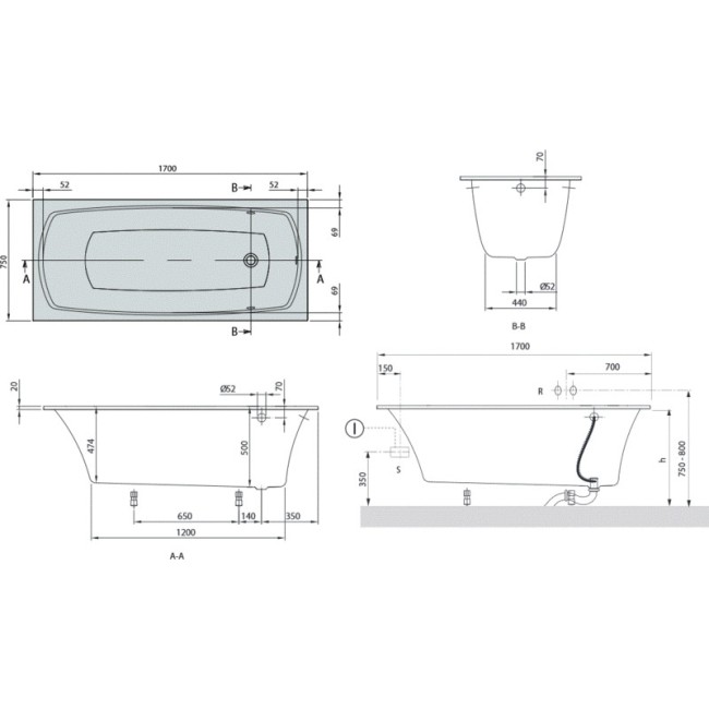 Квариловая ванна Villeroy & Boch My Art 170x75 UBQ170MYA2V-01