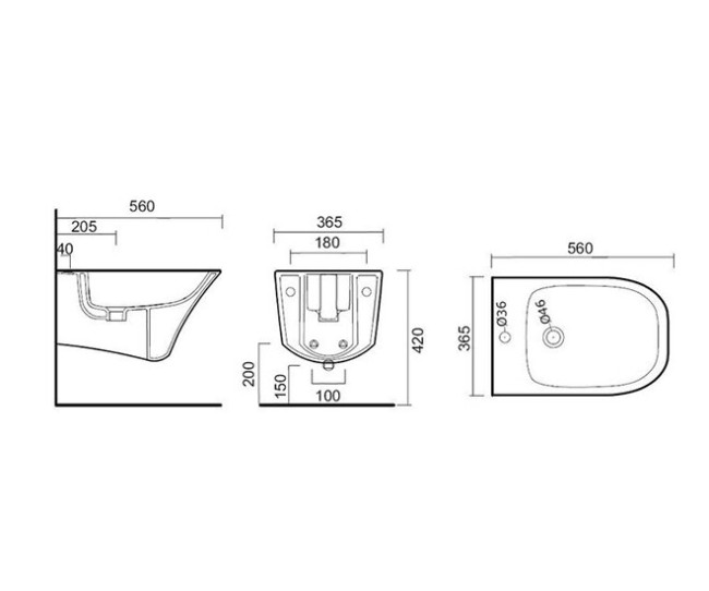 Биде AM.PM Awe C153411WH