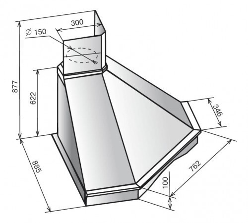 Каминная вытяжка Elikor Форест 90 бежевый/дуб коричневый