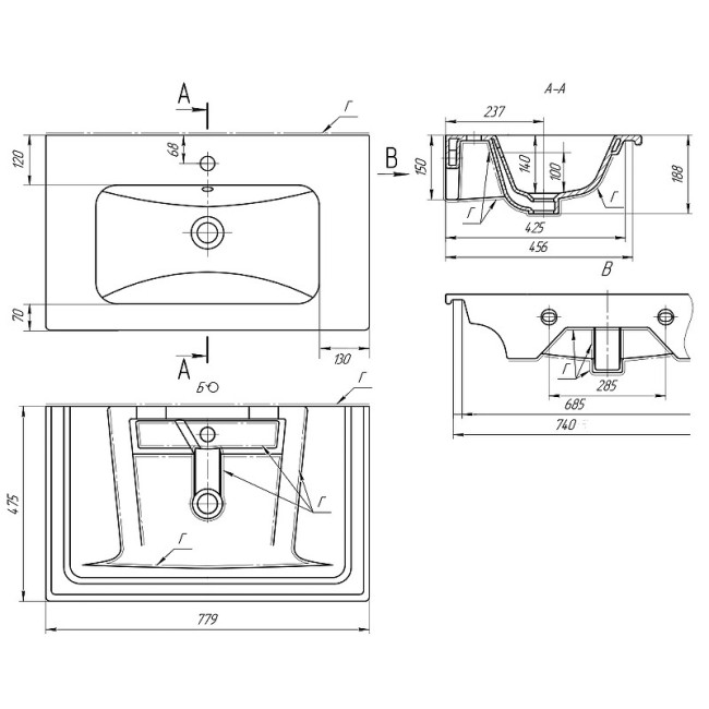 Раковина мебельная Dreja Euphoria 80 (640177)