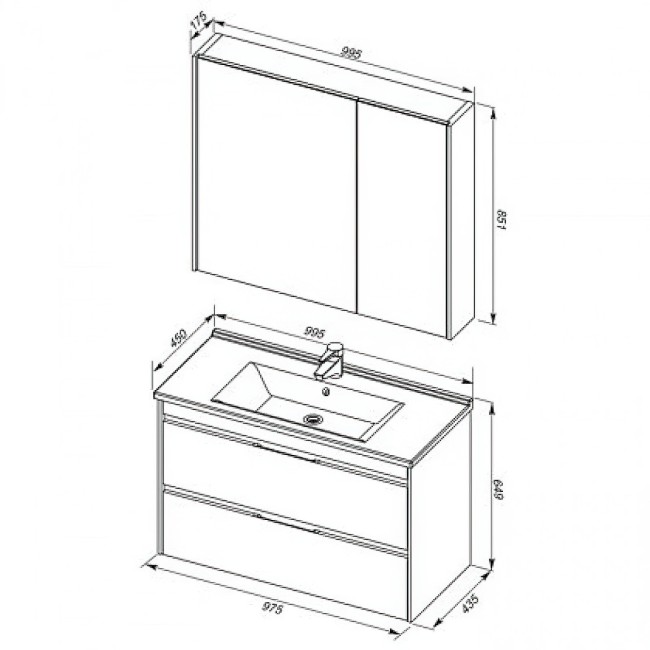 Комплект мебели Aquanet Тулон 100 цв.белый (183624) Комплект мебели Aquanet Тулон 100 цв.белый (183624)