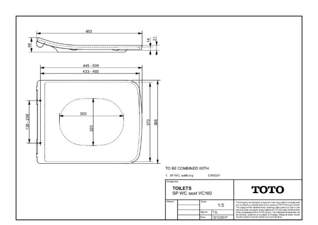 Сиденье для унитаза Toto SP (TC512F) белый