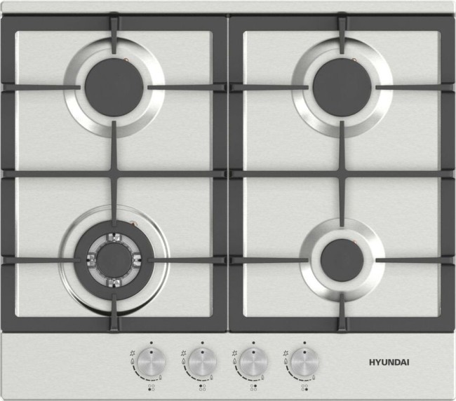 Встраиваемая газовая варочная панель Hyundai HHG 6435 IX нержавеющая сталь