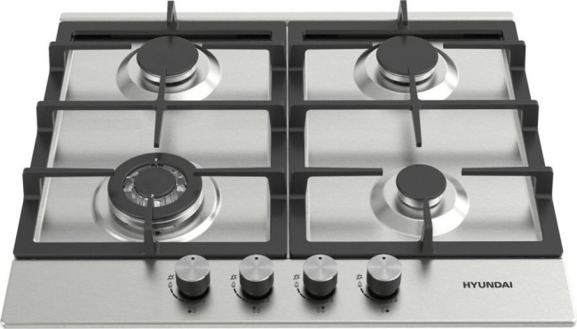 Встраиваемая газовая варочная панель Hyundai HHG 6435 IX нержавеющая сталь