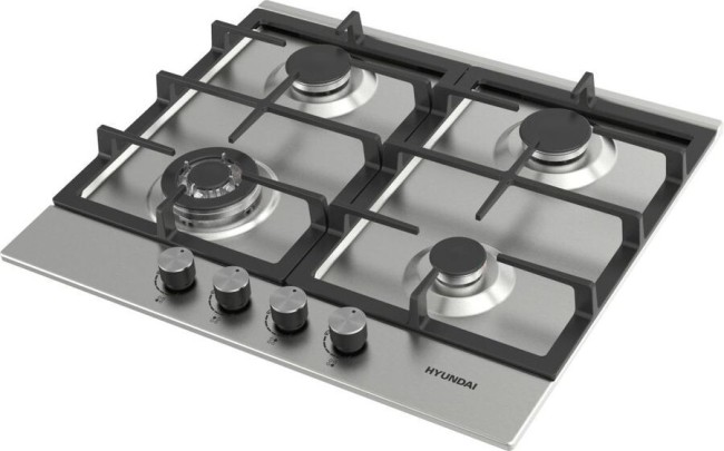Встраиваемая газовая варочная панель Hyundai HHG 6435 IX нержавеющая сталь