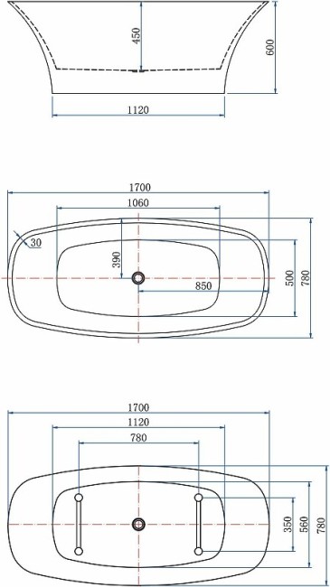 Ванна акриловая Aquanet 88778-GW-MB Ванна акриловая Aquanet 88778-GW-MB