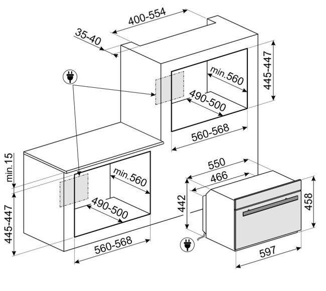 Встраиваемый электрический духовой шкаф Smeg SO4602M1NR