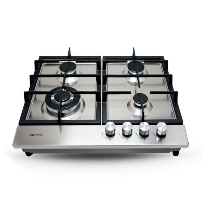 Встраиваемая газовая варочная панель Ginzzu HCG-417 нержавеющая сталь