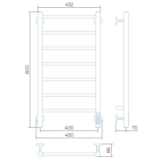 Полотенцесушитель электрический Larusso Джаз П7 (4670078536358)