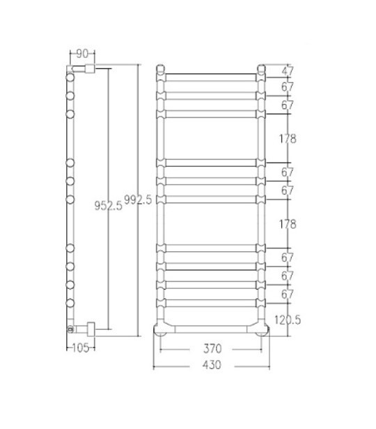 Полотенцесушитель электрический Margaroli 514/11 (5143711NiNB) Полотенцесушитель электрический Margaroli 514/11 (5143711NiNB)
