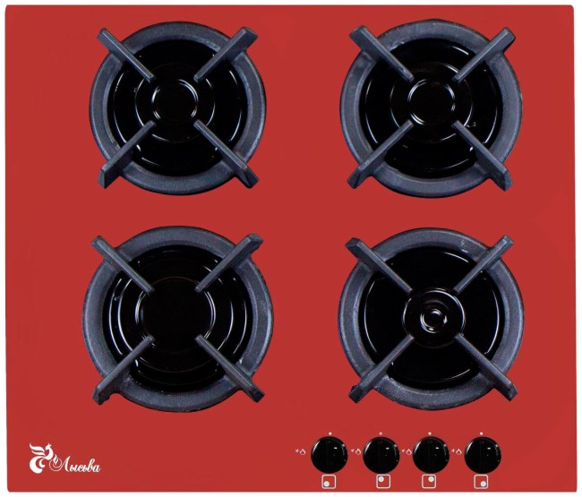 Встраиваемая газовая варочная панель Лысьва GR0460G00 красный