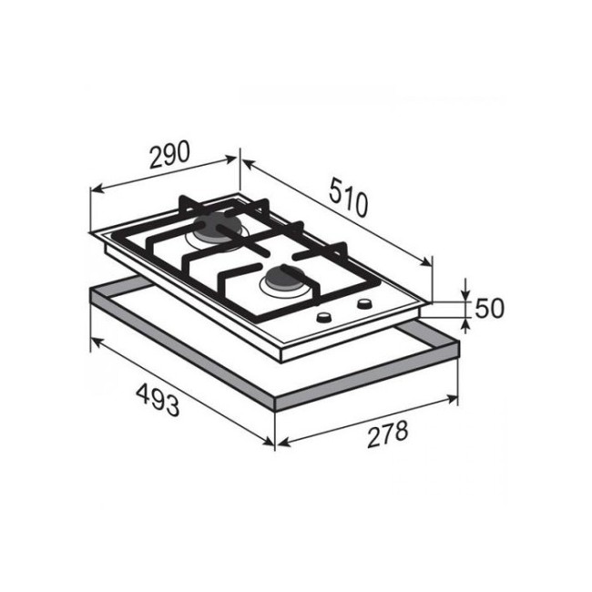 Встраиваемая газовая варочная панель Reex PG-3020LC Ix