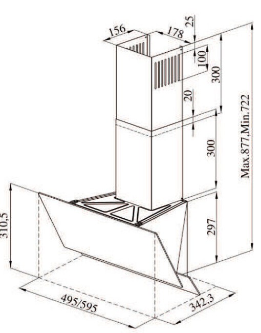 Каминная вытяжка Darina Slide GD602B Каминная вытяжка Darina Slide GD602B