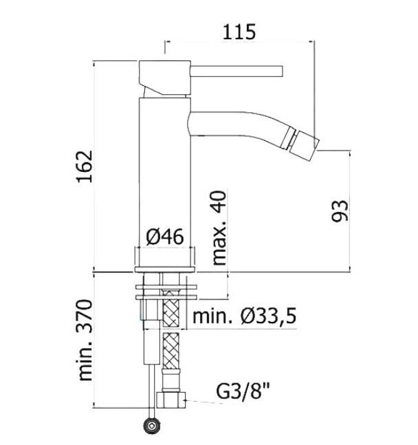 Смеситель для биде Paffoni LIGHT Steel looking (LIG131ST)