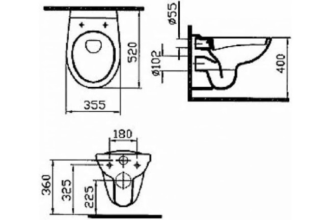 Унитаз подвесной Vitra Spinflush 7855B003-0075 Унитаз подвесной Vitra Spinflush 7855B003-0075