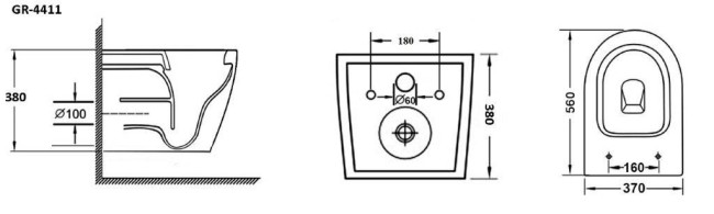 Унитаз подвесной Grossman GR-4411 black S