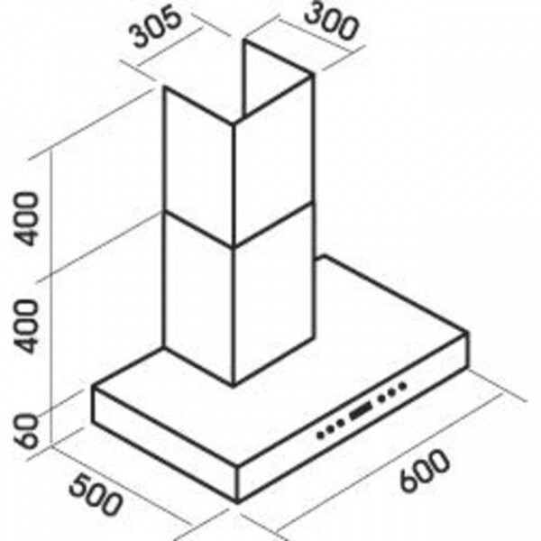 Каминная вытяжка MBS Trinia 160 Glass White