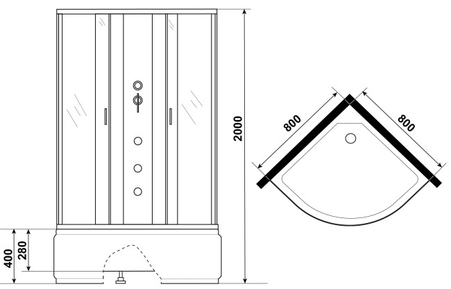 Душевая кабина Niagara NG-2507-14BKG