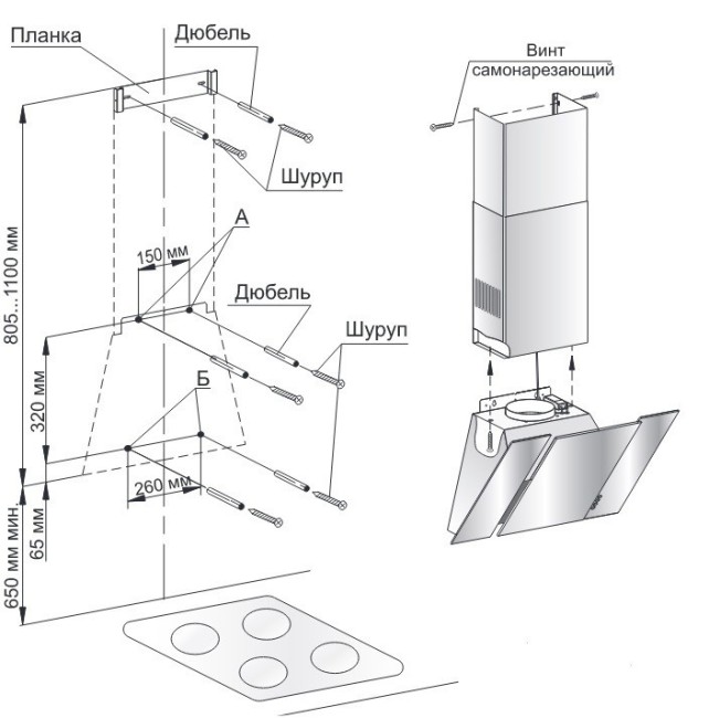 Каминная вытяжка Gefest ВО 3603 Д1К Каминная вытяжка Gefest ВО 3603 Д1К