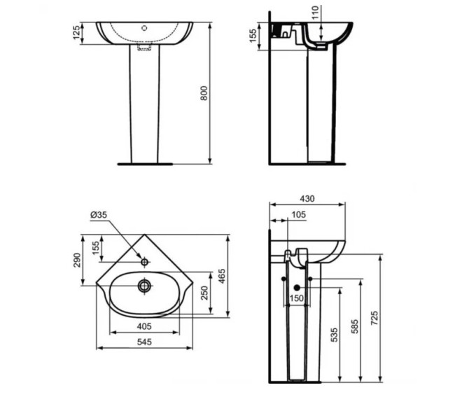 Пьедестал Ideal Standard T352101