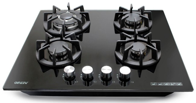 Встраиваемая газовая варочная панель Ginzzu HCG-449 черный