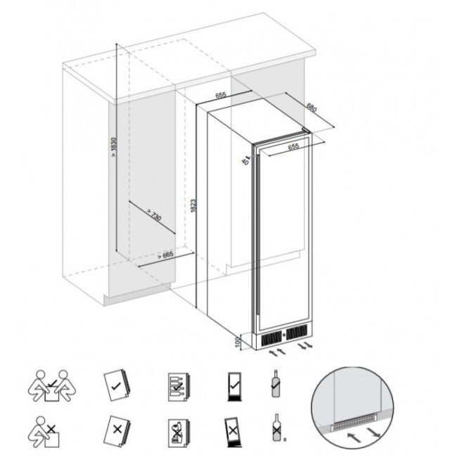 Встраиваемый винный шкаф Dunavox DX-143.468SS