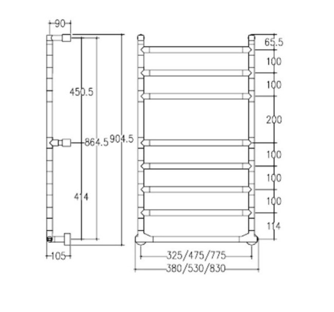 Полотенцесушитель электрический Margaroli SERENO (MA0574NN0801CR) хром