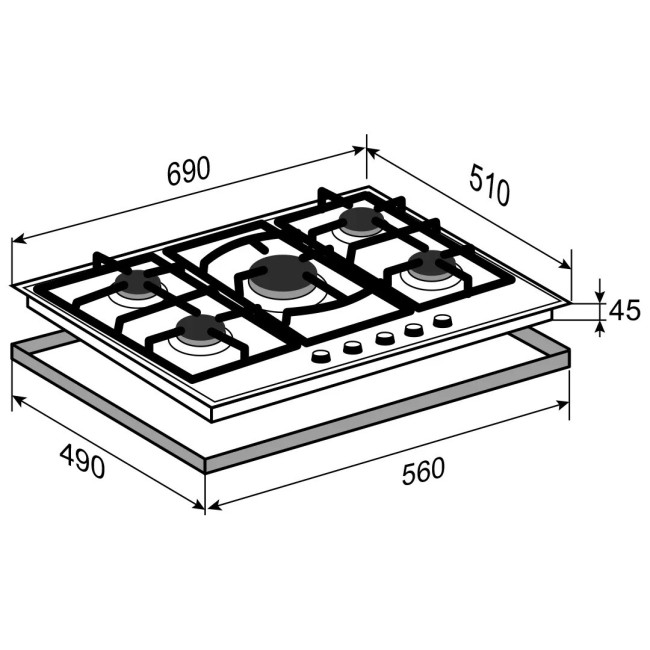 Встраиваемая газовая варочная панель Zigmund & Shtain G 16.7 X Встраиваемая газовая варочная панель Zigmund & Shtain G 16.7 X