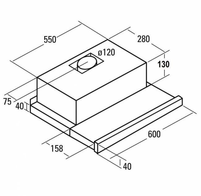 Встраиваемая вытяжка Cata TF 3600 black Встраиваемая вытяжка Cata TF 3600 black