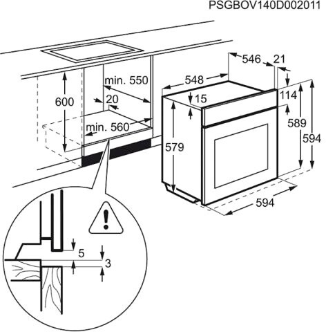 Встраиваемый электрический духовой шкаф Electrolux EMB 8383 POX