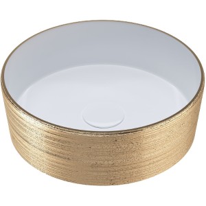 Раковина Grossman GR-5010GW (355*355*115) ЗОЛОТАЯ БЕЛАЯ внутри