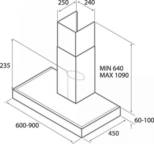 Каминная вытяжка Jetair Pola P 90 INX