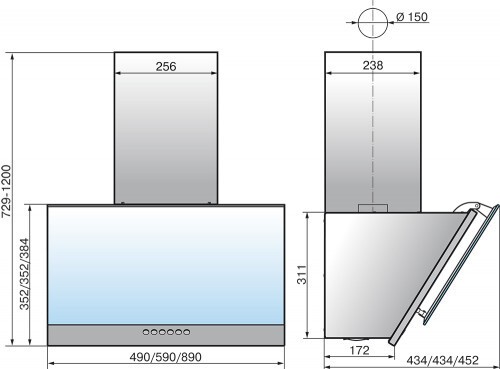 Каминная вытяжка Elikor S4 50П-700-Э4Д перламутр/белое стекло