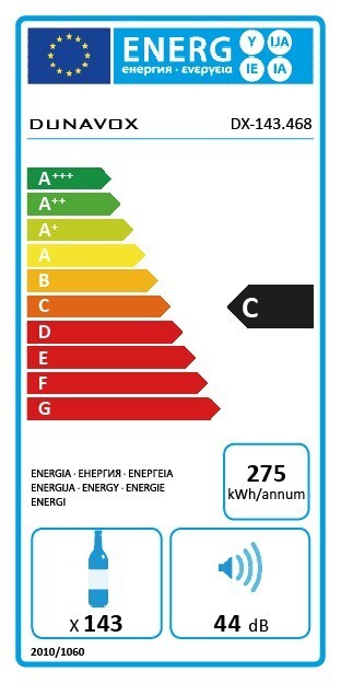 Встраиваемый винный шкаф Dunavox DX-143.468B