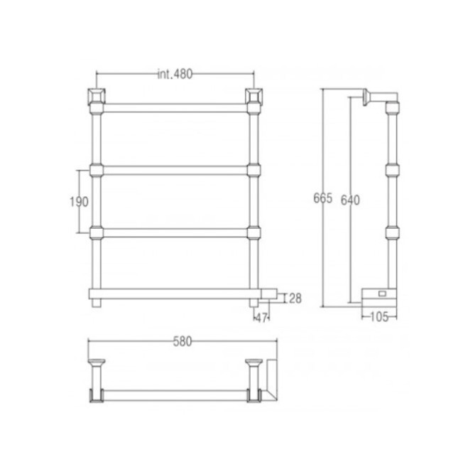 Полотенцесушитель электрический Margaroli (8724804BGNB) Полотенцесушитель электрический Margaroli (8724804BGNB)