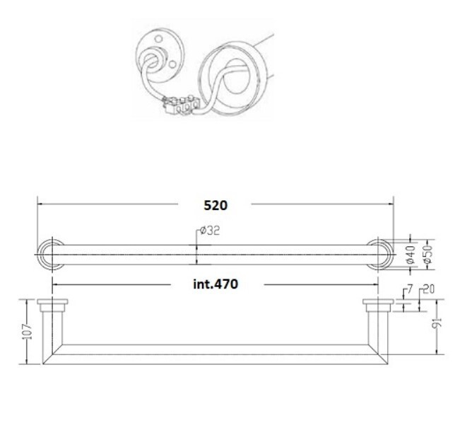 Полотенцесушитель электрический Margaroli 621470CRS Полотенцесушитель электрический Margaroli 621470CRS