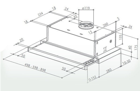 Встраиваемая вытяжка Faber Flexa M6/40 AM/Inox A50 Встраиваемая вытяжка Faber Flexa M6/40 AM/Inox A50