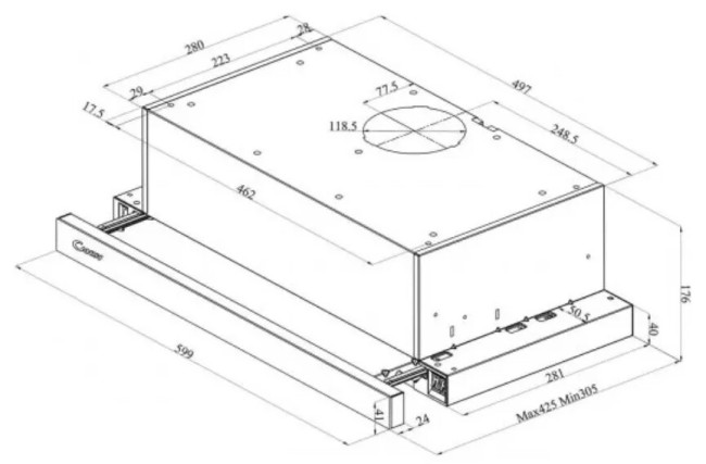 Встраиваемая вытяжка Candy CBT60RXBGTSS-07 Встраиваемая вытяжка Candy CBT60RXBGTSS-07