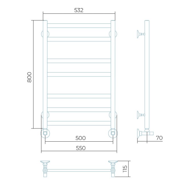 Водяной полотенцесушитель Larusso Кватро П7 (4670078535764) Водяной полотенцесушитель Larusso Кватро П7 (4670078535764)