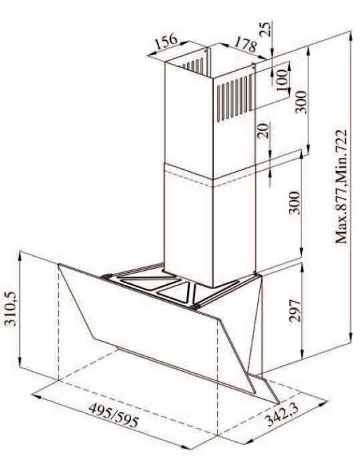 Каминная вытяжка Darina Slide G602Gr