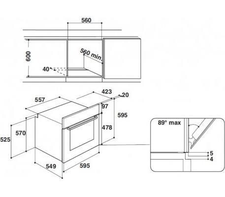 Встраиваемый газовый духовой шкаф Hotpoint-Ariston GA2 124 BL
